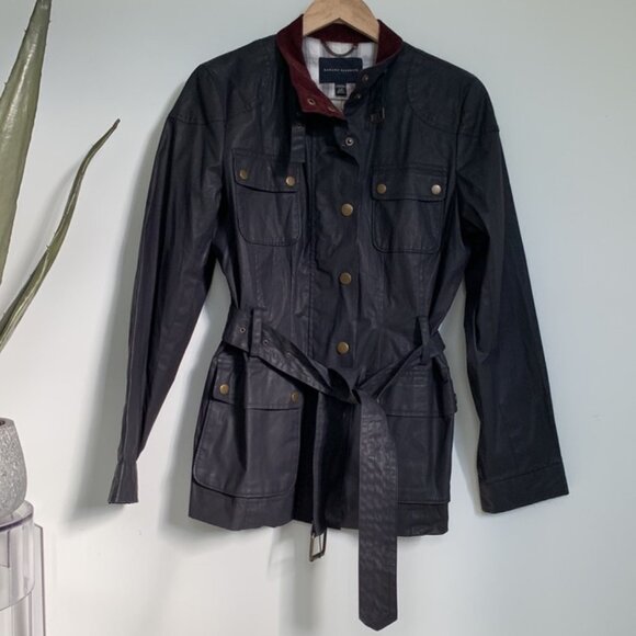 Banana Republic Waxed Stretch Cotton Field Jacket Navy Large - Picture 11 of 11